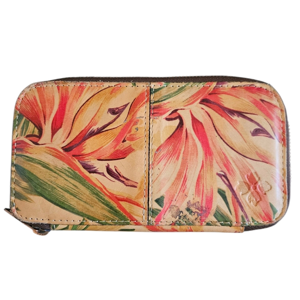Floral Zip Wallet — Pink & Green